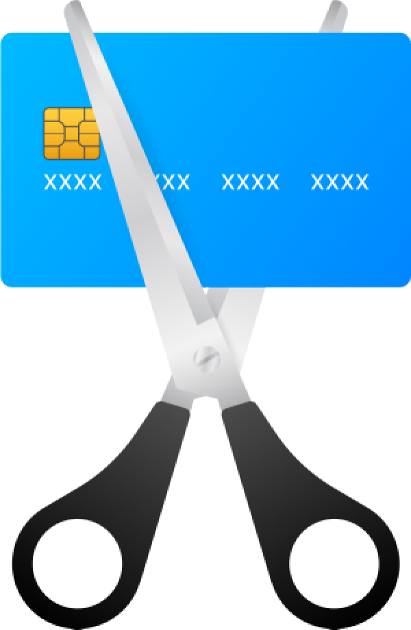 Scissor cutting a credit card
